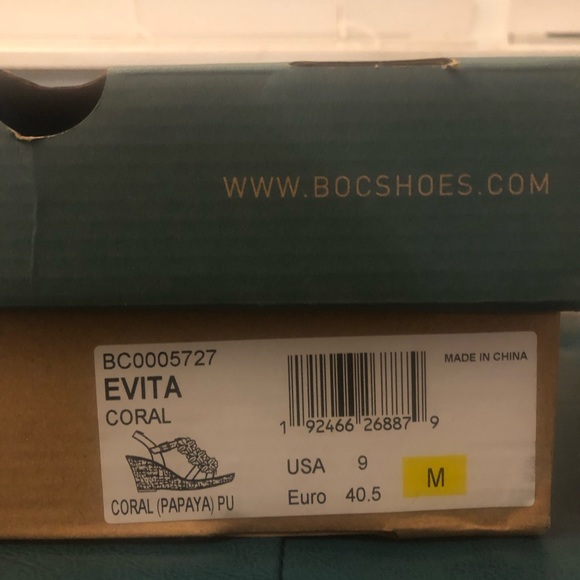 b.ø.c. EVITA Coral flowered cork platform sandal. NEW - Picture 6 of 7